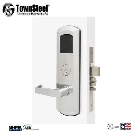 Townsteel e-KONTOS 2000, 1B, XADB, Sentinel Lever, RH, Schlage C KD in Satin Chrome TNS-EKO1B2X-SRH-626